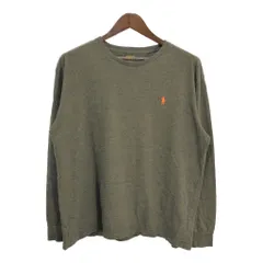Polo by Ralph Lauren ポロ ラルフローレン ワンポイントロゴ 長袖Ｔシャツ カーキ(メンズ L)中古 古着 T5363