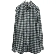 BANANA REPUBLIC 長袖 チェックシャツ バナナリパブリック XL グレー グリーン ポケット ビッグサイズ 古着卸 アメリカ仕入 a612-7538