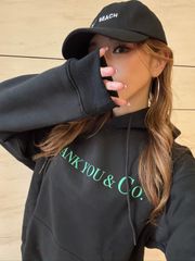Thank you＆Co. パーカー ブラック×ティファニーブルー　ユニセックス