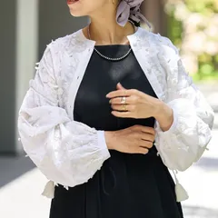 IENA LA BOUCLE (イエナラブークル) カットワーク刺繍クロップドブラウス 23051914111020 ブラウス レディース ホワイト FREE