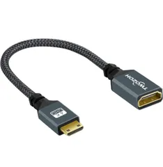 Twozoh Mini HDMI to HDMI変換アダプタ Mini HDMI(オス)-HDMI(メス)変換ケーブル延長ケーブル HDMI ケーブル タイプc (HDMIミニ) 3D/4K 2160P,1080P- 20CM