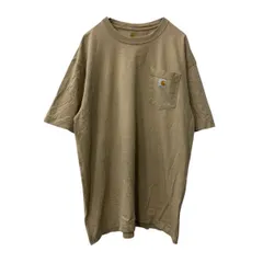 Carhartt 半袖 プリントTシャツ L ブラウン系 カーハート プルオーバー 胸ポケット クルーネック 古着卸 アメリカ仕入 a706-5445
