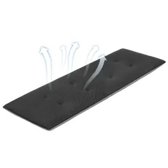 【数量限定】蒸れない メッシュカバー 長方形 超通気 3人掛け 消臭 ソファパッド ソファーシートクッション 除湿 オールシーズン 長座布団 フロアクッション 高反発 滑り止め付き 竹炭入り 43*130cm Shinnwa ブラック