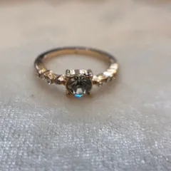 ゴールドメッキリング　ジルコニア人工石　指輪  　10号　0809