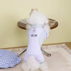 紫色 犬服ロンパース 春夏服 接触冷感 薄手 着せやすい犬の服 メッシュ素材 防虫 クール つなぎ服 中型犬小型犬 pet0088-vtのサムネイル