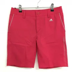 【超美品】アディダス ショートパンツ レッド サイド3ライン  レディース M/M ゴルフウェア サンプル品 adidas