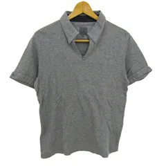 カルバンクライン ポロシャツ トップス 半袖 スキッパーカラー ゴルフウエア メンズ Lサイズ グレー Calvin klein 【中古】
