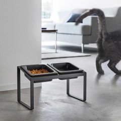 新品 ペット用フードボウル 山崎実業 tower タワー ペットフードボウルスタンドセット 斜めハイタイプ 10038 ブラック【SPORTUS】※沖縄発送不可