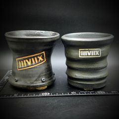 《作者イチオシ：2個セット》  Mサイズトールシェイプ 3.5号　ビス打ち オイルブラック+マットブラック IIIVIIX イーヴィックス 陶器鉢 植木鉢 観葉植物 多肉植物 アガベ 塊根植物 グラキリス 亀甲竜 エケベリア ハオルチア