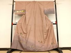 平和屋着物○本場大島紬 一元7マルキ 幾何学文様 黒地 正絹