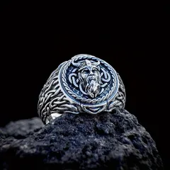 バイキング風 老人モチーフリング 人気爆発中 SNS話題 シンプルで合わせやすい 調節可能サイズ