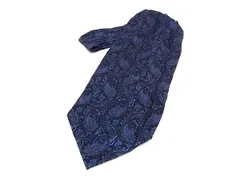 ■極美品■ Aquascutum アクアスキュータム シルク100% ペイズリー柄 ネクタイ ビジネス 紳士 メンズ ブルー系 DE4810
