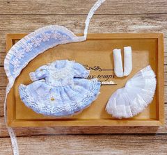 JANAYA ハンドメイド　オビツ11服　水色ワンピース　4点セット