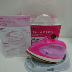 M0421C1 未使用★KANSAI カンサイ コードレススチームアイロン KSI-121 スチーム アイロン ピンク コードレス