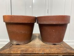 植木鉢　素焼き　7号　2点セット　茶色　観葉植物　多肉植物　山野草　草花　花　雑木　花木　柑橘　園芸　ガーデニング　深鉢　鉢　盆栽鉢