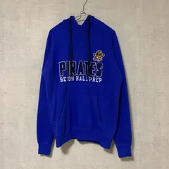 Champion カレッジプリント パーカー ブルー【メンズS】