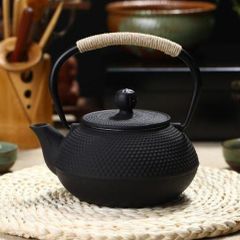 急須 茶壺 提梁壺 水壺 煮茶壺 茶道具★新品未使用★職人手作り★細工 鉄分補給 未塗装鉄器 鉄瓶