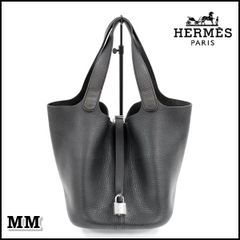 HERMES ピコタンMM A刻印 シルバー金具 ハンドバッグ ブラック インナーバッグ付 エルメス