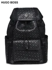 HUGO BOSS ブラックバックパック BOSS - バックパック フォイルプリント ロゴ - ブラック