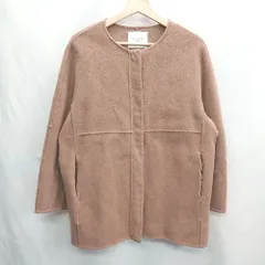 ◇ ⊇ URBAN RESEARCH DOORS アーバンリサーチ ノーカラー 長袖 ウールコート サイズOne ブラウン レディース E  【1501230033015】