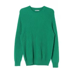 M ZARA(ザラ) 緑 オーバーサイズ 長袖 ラウンド ニット セーター セーター