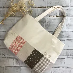 トートバック𖤣𖥧𖥣バックポケット　ハンドメイド　7色パッチワーク𖤣𖥧𖥣｡𖤣𖥧𖥣｡