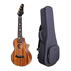 【中古】テノールウクレレEnya EUT-M6 26" 3A高光沢マホガニー全単板ウクレレインレイの真珠Daddarioの弦25mm厚いのケース付き z2zed1bのサムネイル