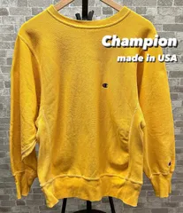 Champion チャンピオン REVERSE WEAVE リバースウィーブ スウェット トレーナー イエロー メンズM 古着 中古 7U0015