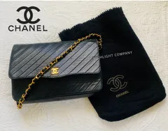【送料無料】シャネル CHANEL バイアスステッチ ラムスキン チェーン ショルダー バッグ  【プッシュロック開閉不良のためお安く！】 保存袋有り 小ぶりでオシャレ 定番アイテム ブラック ネイビー
