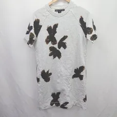 ◇ ⊇ マークバイマークジェイコブス M4004685 15 模様入り 半袖 膝丈 ワンピース サイズXS グレー系 レディース E  【1507250003526】