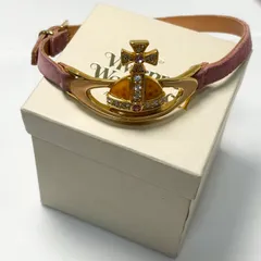 【送料無料】Vivienne Westwood/ヴィヴィアンウエストウッド/オーブチョーカー/ラインストーン/ピンク×ゴールド/箱付き/中古品