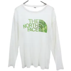 ノースフェイス NT37741 日本製 アウトドア ロゴプリント 長袖 Tシャツ M ホワイト系 THE NORTH FACE ロンT メンズ 【中古】  【230304】