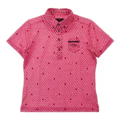 サイズ：L CALLAWAY キャロウェイ  半袖ポロシャツ ボタンダウン 総柄 レッド系 [240101290766]# ゴルフウェア レディース ストスト