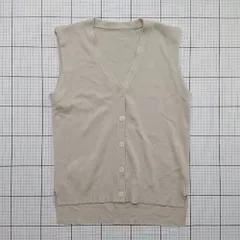 ◇ ⊇ ITEMS アイテムズ リブ編み 半袖 リブノースリーブカーディガン サイズＦ ベージュ系 レディース E  【1508250005039】