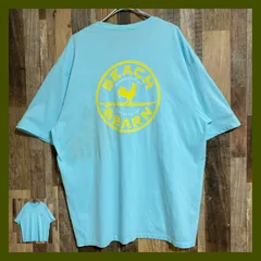 胸ポケ メンズ 古着 半袖Tシャツ バックプリント ビーチ ウィルミントン 鶏 ブルー