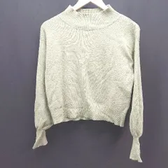 ◇ mysty woman カジュアル 秋冬 シンプル リブ ハイネック 長袖 ニット セーター サイズF ライトグリーン レディース E  【1307260044706】