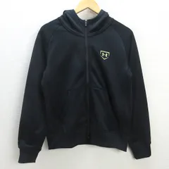 C■アンダーアーマー/UNDER ARMOUR 裏起毛 フルジップ フーディートレーニングパーカー/ジャージ【SM】黒/MENS■57【中古】■