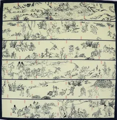 柿渋染め 鳥獣戯画　風呂敷　ハンドメイド 風呂敷60㎝角 鳥獣戯画こみち 朱 くらしのこみち | よろずを継ぐ