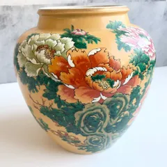 花瓶 九谷焼 牡丹 豪華絢爛 伝統工芸品 九谷焼 花瓶 本金牡丹鳥 錦泉作 GIFT対応可