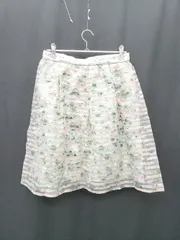 ◇ KUMIKYOKU 組曲 膝丈 フレア スカート サイズ2 ライトグリーン系 マルチ レディース P  【1406110021024】