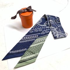 美瑛様専用！HERMES エルメス バンダナ 55 スカーフ ブルー - メルカリ