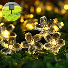 ストリングライト ガーデンライト LED 50 LED 7M 屋外 庭 ライト 桜の花 夜間自動 点灯 クリスマス ハロウィン パーティー