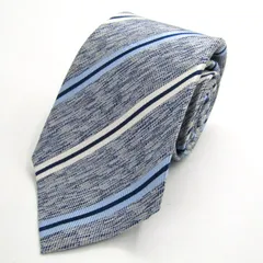 アレクサンダージュリアン ブランド ネクタイ ストライプ柄 シルク PO メンズ ブルー Alexander Julian 【中古】