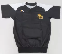 【中古】衣料雑貨 福岡ソフトバンクホークス ゲーマー半袖(ジャケット薄手) ビジター ブラック Mサイズ