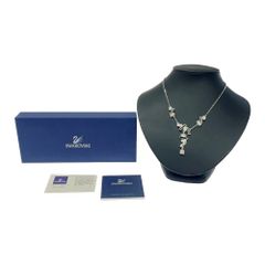 【中古】【箱付き】 SWAROVSKI スワロフスキー ストーン イナラ Y字 ジオメトリック ネックレス シルバー 414121 ネックレス