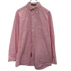 TOMMY HILFIGER 長袖 ストライプシャツ M～ ピンク ホワイト トミーヒルフィガー ボタンダウン カジュアル 古着卸 アメリカ仕入 a704-5648