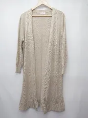 ◇ ⊇ INGNI イング ロング丈 長袖 ニット カーディガン サイズM ベージュ系 レディース P  【1411070011275】