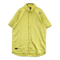 サイズ：XL OAKLEY オークリー  半袖シャツ スカル ボタンダウン ボーダー柄 イエロー系 [240101531982] ゴルフウェア メンズ ストスト