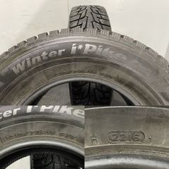 HANKOOK winter I Pike RS P215/70R15 97T 15インチ スパイクタイヤ 2本 バリ溝 カップピン ハイエース等　(KTD012)