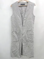 ◇ Θ ZARA WOMAN ザラウーマン シンプル系 ノースリーブ ウールロングベスト サイズS グレー系 レディース E  【1507250016366】